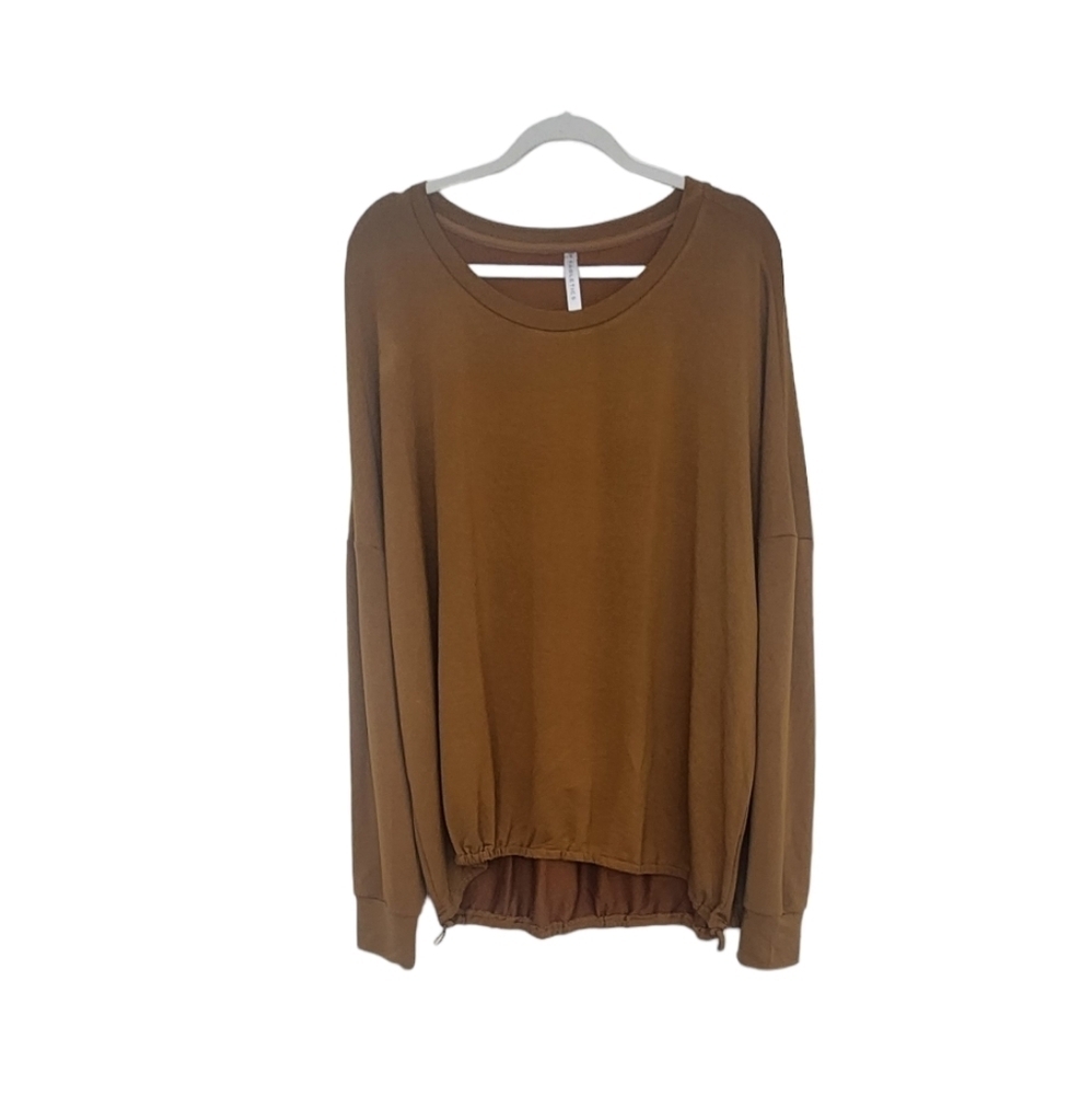 Fabletics Luxe Womens Crew Neck High-Low Drawstring Hem Pullover Sweatshirt XXL.